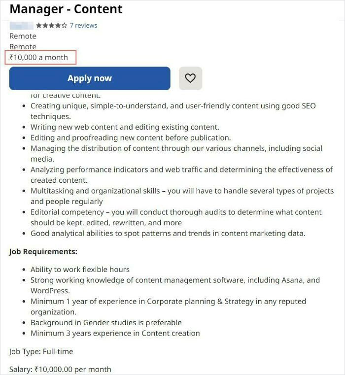 Want Content Manager With Multiple Years Of Experience, But We'll Only Pay You Inr 10k ($122)