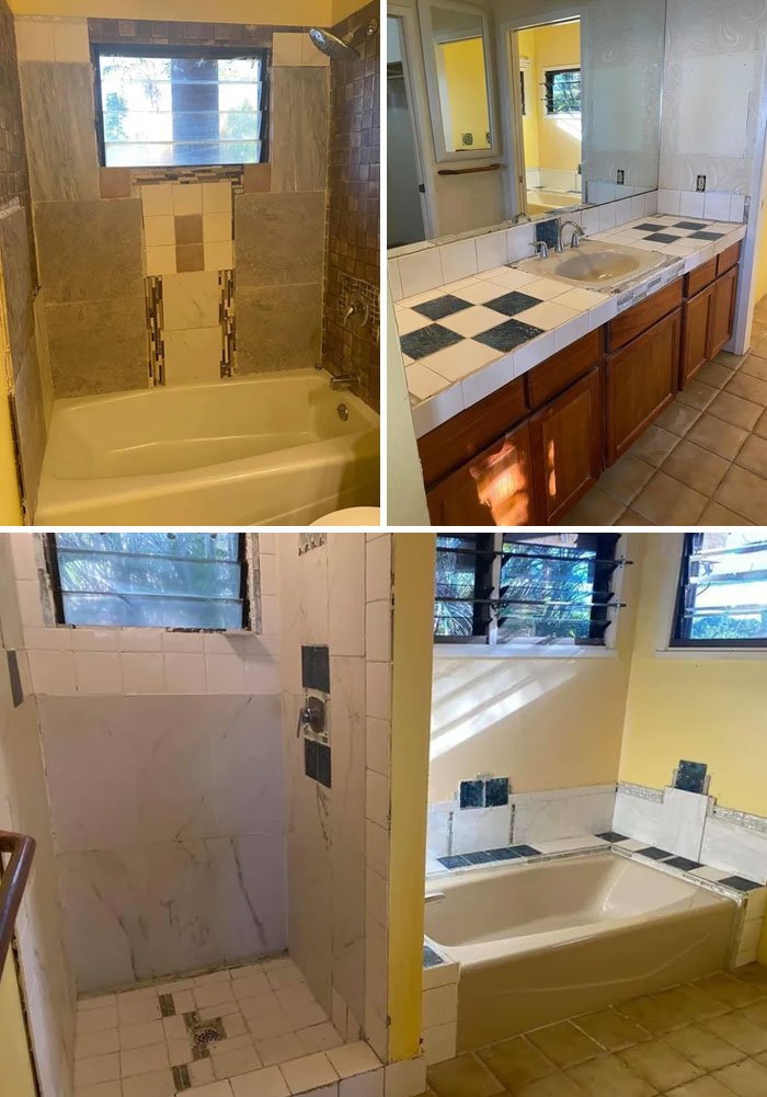 Got Some Tile Laying Around...let Me Update The Bathroom