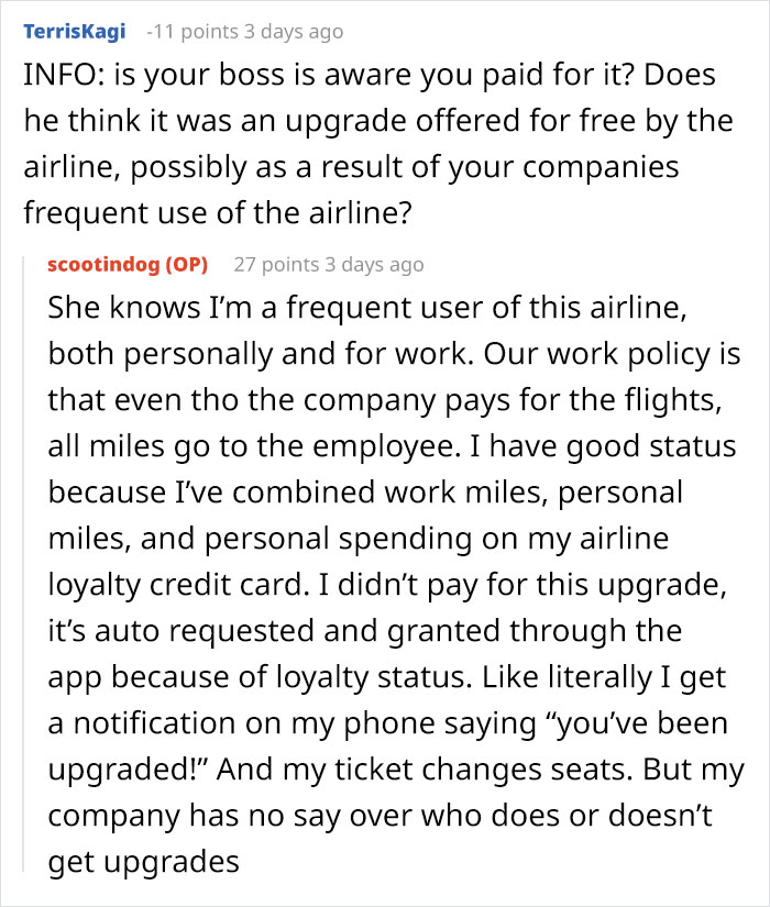 Boss Expected This Employee To Give Up Her 1st Class Seat For Her, Says She Has A "Lack Of Respect For Protocol" When She Doesn't Boss Expected This Employee To Give Up Her 1st Class Seat For Her, Says She Has A "Lack Of Respect For Protocol" When She Doesn't