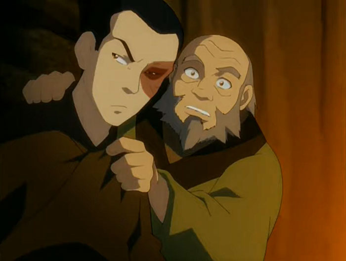 Two animated characters from a cartoon sharing an intense moment, representing relatable life situations.