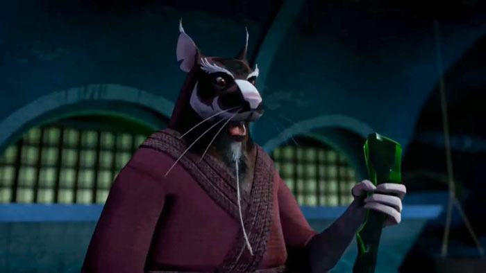 Animated rat wearing a robe and holding a green staff in a dimly lit setting, evoking cartoon quotes for real life situations.