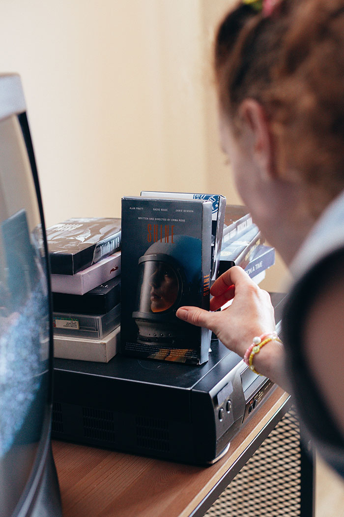 Person choosing a movie