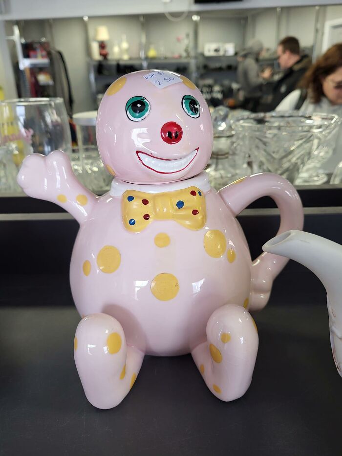 Mr Blobbly Tea Pot Found In The Hospice Shop In Eltham Yesterday. I Secretly Quite Like This