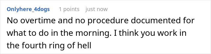 "And Then, At Exactly 7AM, He Quietly Went Home": Lab Employee Maliciously Complies With The Shift Manager As She Orders Him To Keep Working After Hours "And Then, At Exactly 7AM, He Quietly Went Home": Lab Employee Maliciously Complies With The Shift Manager As She Orders Him To Keep Working After Hours