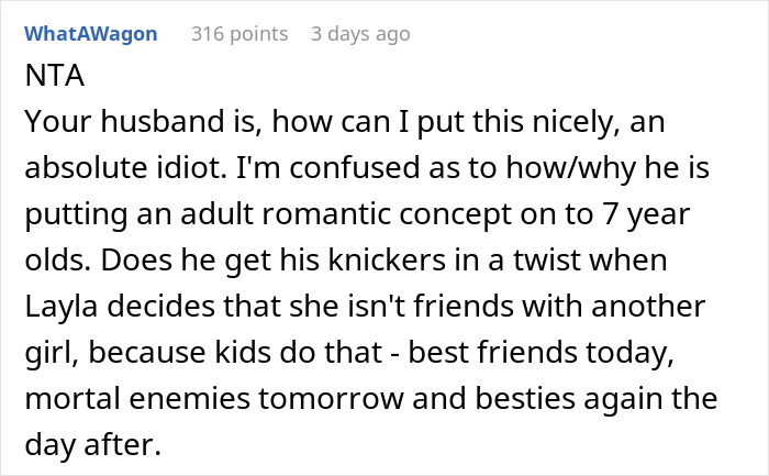"My Husband Wants Us To Punish Layla": Parents Disagree Over Whether To Punish 7 Y.O. For &ldquo;Cheating On Boyfriend&rdquo;