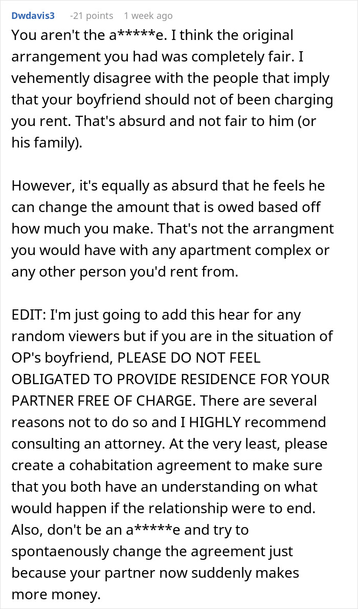 Man Demands Girlfriend &ldquo;Split Expenses Proportional To Income&rdquo; After She Gets Better-Paying Job, Increases Rent On Apartment He Owns