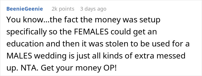 Family Are Furious With Daughter After She Sues Them For Stealing Her College Fund So Their Son Could Have A Grand Wedding