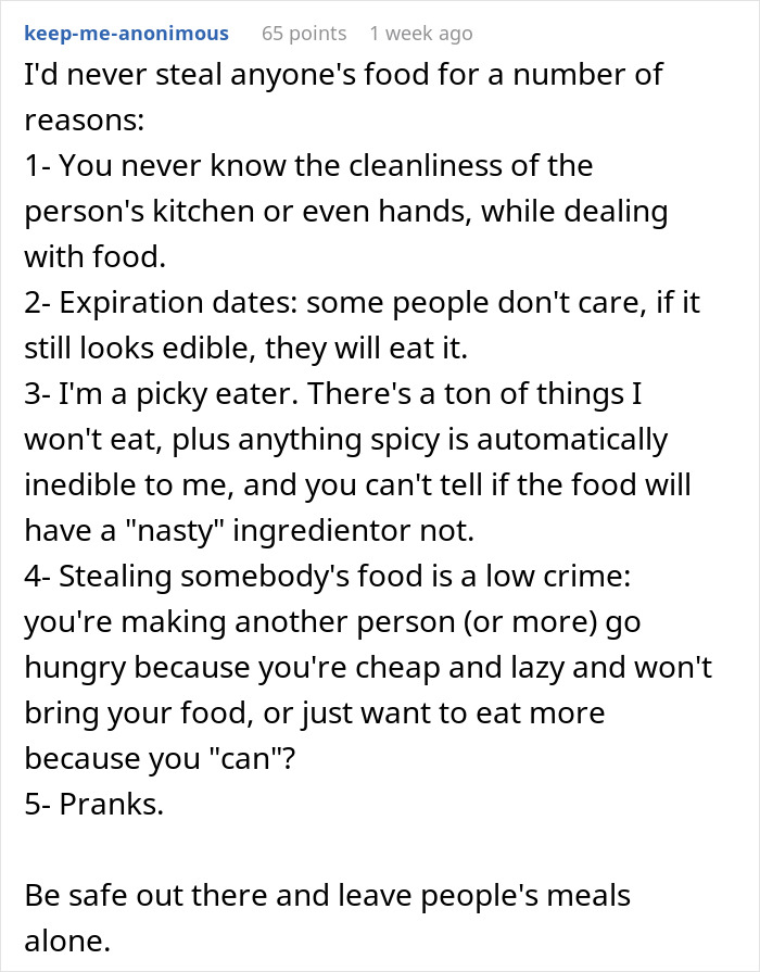 Nurse, Fed Up With Someone Stealing Their Food, Calls The Police When HR Does Nothing Nurse, Fed Up With Someone Stealing Their Food, Calls The Police When HR Does Nothing