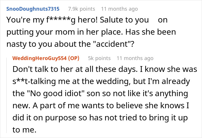 "I Purposefully Spilled A Giant Glass Of Wine On My Mother At My Brother's Wedding" "I Purposefully Spilled A Giant Glass Of Wine On My Mother At My Brother's Wedding"