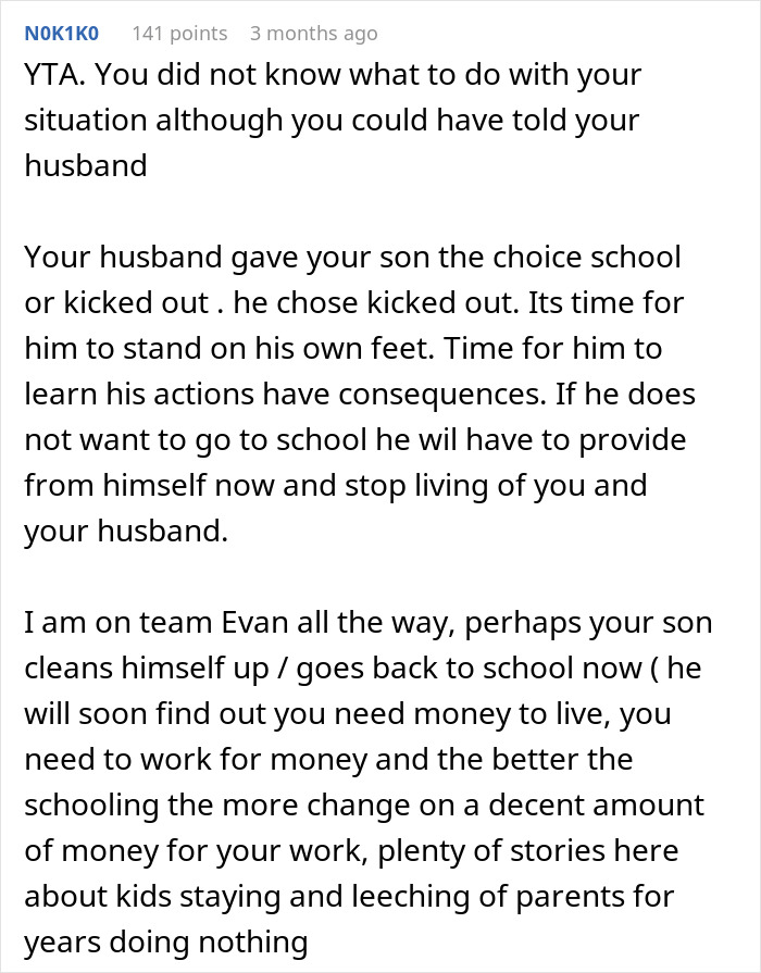 Man Gets Told To Leave When Wife Learned He Gave Son An Ultimatum After Discovering He Dropped Out