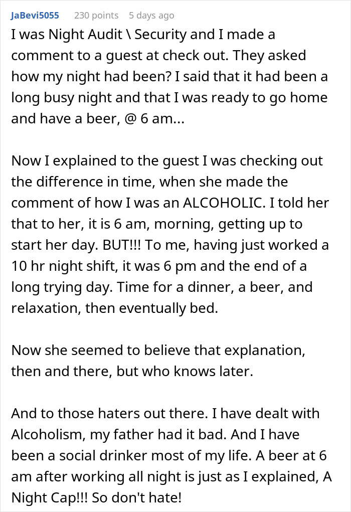 Hotel Guest Livid Seeing Front Desk Employee Drinking In A Bar After Work, Files A Complaint Yet Ends Up Being Put On A 'Do Not Reserve' List Hotel Guest Livid Seeing Front Desk Employee Drinking In A Bar After Work, Files A Complaint Yet Ends Up Being Put On A 'Do Not Reserve' List