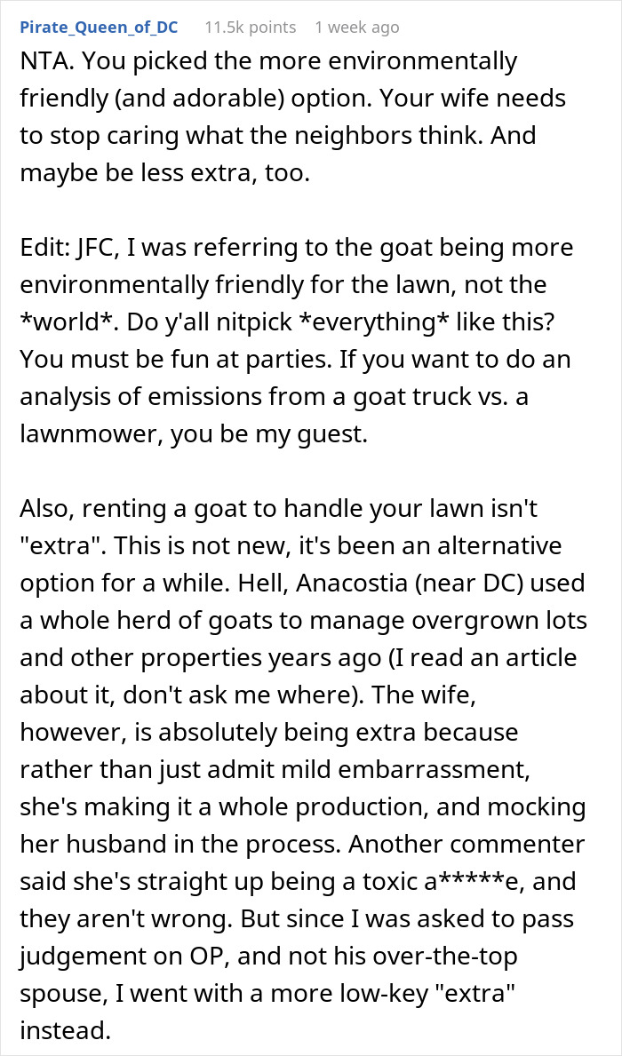 Man Pays His Mate 20 Bucks To Bring His Goat Over So It Can Take Care Of His Overgrown Lawn, Upsets Wife