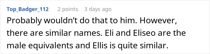 Parent Wants To Name Their Son Elizabeth, Gets A Reality Check Online Parent Wants To Name Their Son Elizabeth, Gets A Reality Check Online