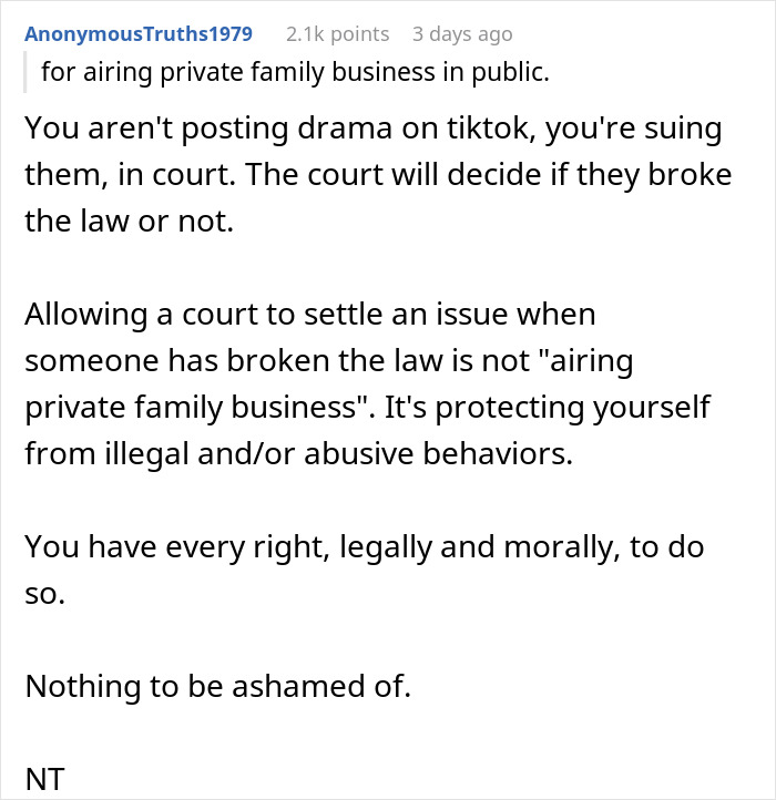 Family Are Furious With Daughter After She Sues Them For Stealing Her College Fund So Their Son Could Have A Grand Wedding