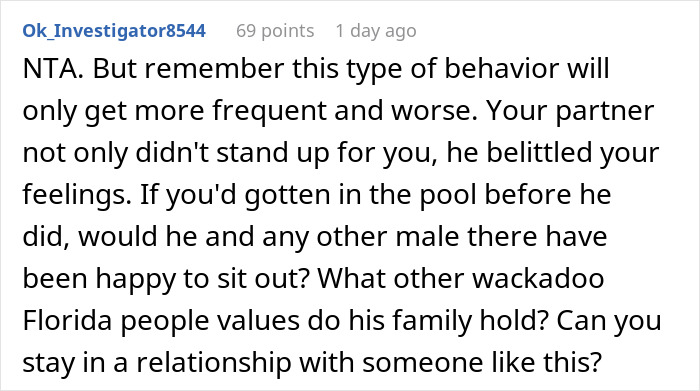 Woman Was About To Check Out In-Laws' New Pool, Only To Learn Women Are Not Allowed To Use It, Refuses To Ever Come Back Woman Was About To Check Out In-Laws' New Pool, Only To Learn Women Are Not Allowed To Use It, Refuses To Ever Come Back