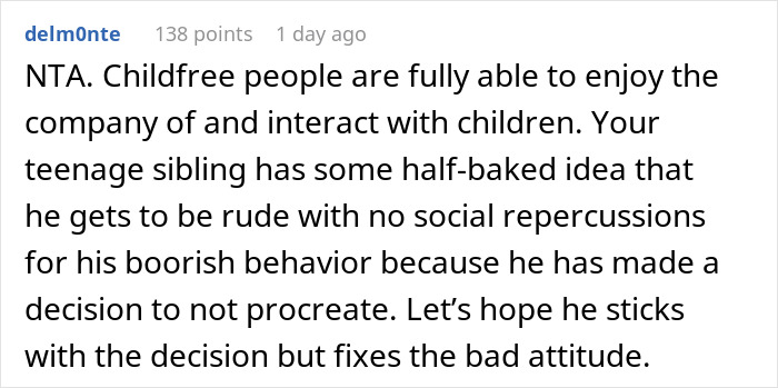 Person Wonders Whether It Was OK To Confront Their “Childfree” Sibling For Consistently Mistreating Their Little Cousin Person Wonders Whether It Was OK To Confront Their “Childfree” Sibling For Consistently Mistreating Their Little Cousin