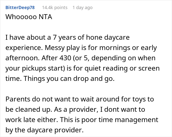 &ldquo;[Am I The Jerk] For Telling My Child&rsquo;s Daycare Teacher That My Child Won&rsquo;t Finish Cleaning Up?&rdquo;