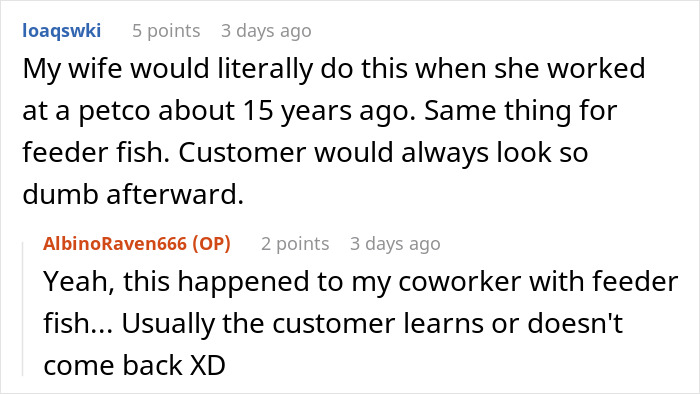Karen Insists Pet Store Worker Must Count Each Live Cricket, They Maliciously Comply And She Ends Up Leaving The Store Embarrassed Karen Insists Pet Store Worker Must Count Each Live Cricket, They Maliciously Comply And She Ends Up Leaving The Store Embarrassed