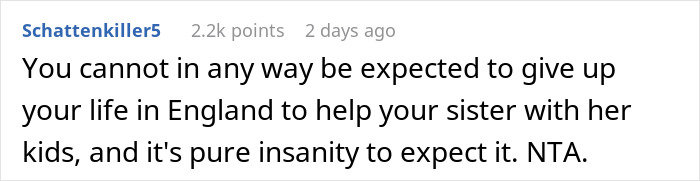Woman Feels Bad For Refusing To Give Up A Life She's Built Abroad To Help Her Sister With Twins, Asks If She's Wrong