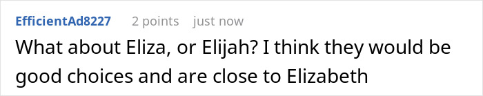Parent Wants To Name Their Son Elizabeth, Gets A Reality Check Online Parent Wants To Name Their Son Elizabeth, Gets A Reality Check Online