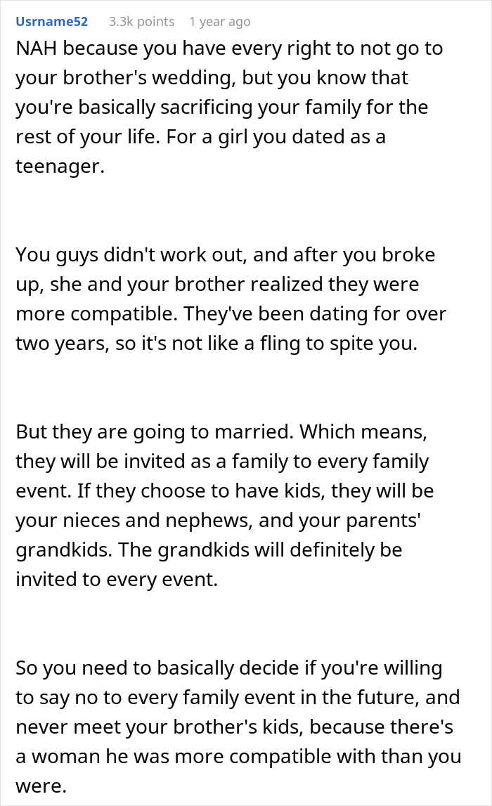 Guy Turns Down Twin Brother And Ex-Girlfriend’s Wedding Invitation, Asks If He’s Wrong Guy Turns Down Twin Brother And Ex-Girlfriend’s Wedding Invitation, Asks If He’s Wrong