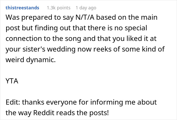 Woman&rsquo;s Husband Can&rsquo;t Remember His Wife After Being In A Wreck, Her Half-Sister Still Refuses To Choose Another Song For Her Wedding Other Than Theirs