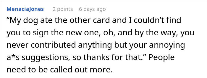 Karen Refuses To Contribute To A Gift For Sick Manager, Throws A Fit When She Doesn't Get Credit For It