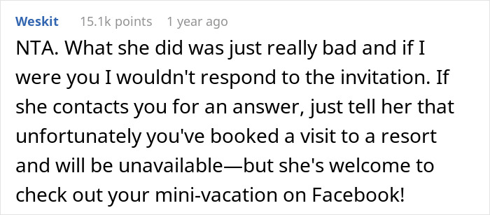 Woman Is Invited As Sister's Maid Of Honor But Says She Can't Afford A Long Flight, Later Exposes Herself At A Resort