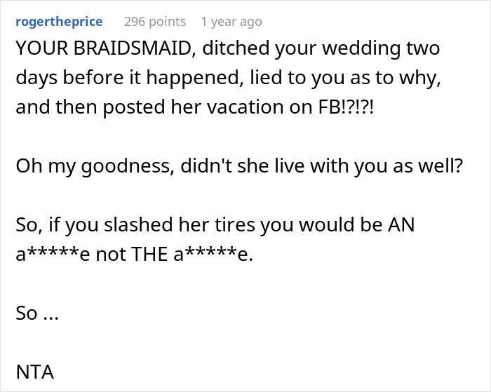 Woman Is Invited As Sister's Maid Of Honor But Says She Can't Afford A Long Flight, Later Exposes Herself At A Resort