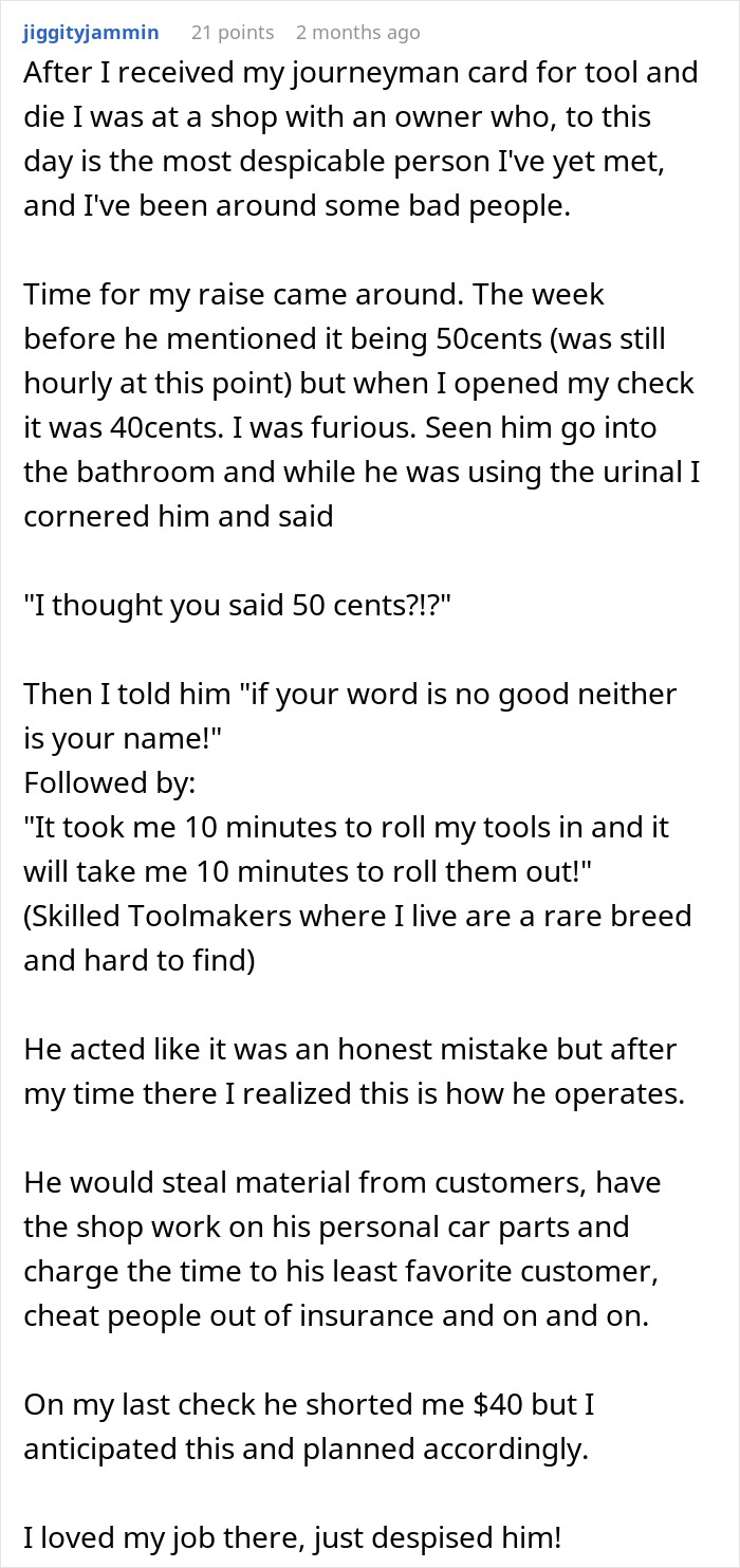 "If You Don't Like It You Can Always Quit": Boss's Words Backfire As Model Employee Gets A New Job Right In Front Of His Eyes