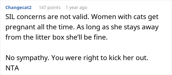 Man Gives His Pregnant SIL The Boot Upon Finding Out She Abandoned His Cat On The Streets Man Gives His Pregnant SIL The Boot Upon Finding Out She Abandoned His Cat On The Streets
