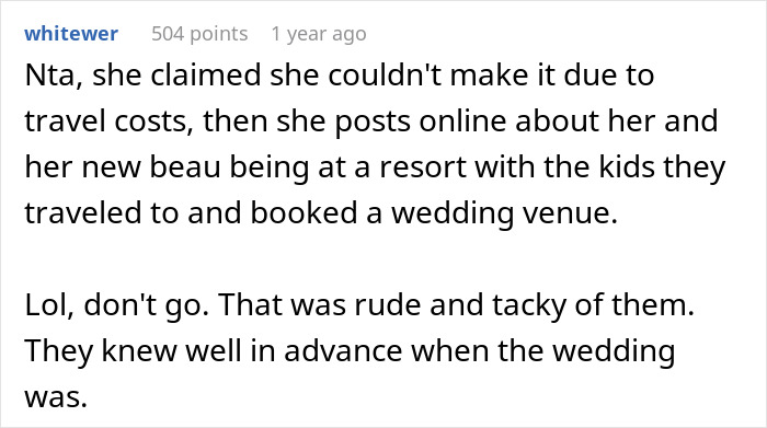 Woman Is Invited As Sister's Maid Of Honor But Says She Can't Afford A Long Flight, Later Exposes Herself At A Resort