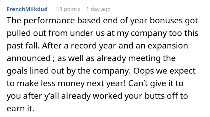 "Thanks For The 2 Years' Free Work": Greedy Execs Take A Project That No One Pays For, Take Away The Bonuses From The Team "Thanks For The 2 Years' Free Work": Greedy Execs Take A Project That No One Pays For, Take Away The Bonuses From The Team