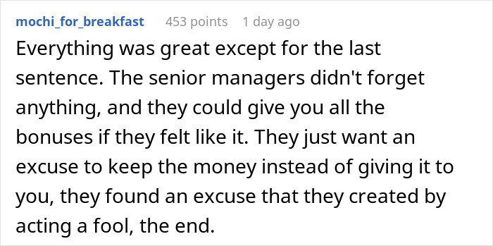 "Thanks For The 2 Years' Free Work": Greedy Execs Take A Project That No One Pays For, Take Away The Bonuses From The Team "Thanks For The 2 Years' Free Work": Greedy Execs Take A Project That No One Pays For, Take Away The Bonuses From The Team