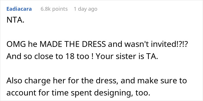 Teenager Spends Loads Of Time Making His Aunt's Wedding Dress Worth $22k-$25k For Free, She Doesn't Even Invite Him