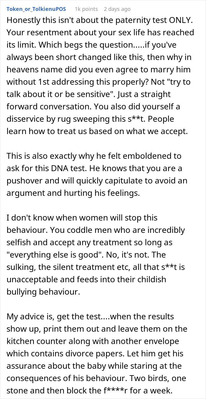 Husband Demands A Paternity Test From His Pregnant Wife, She Tells Him To File For Divorce