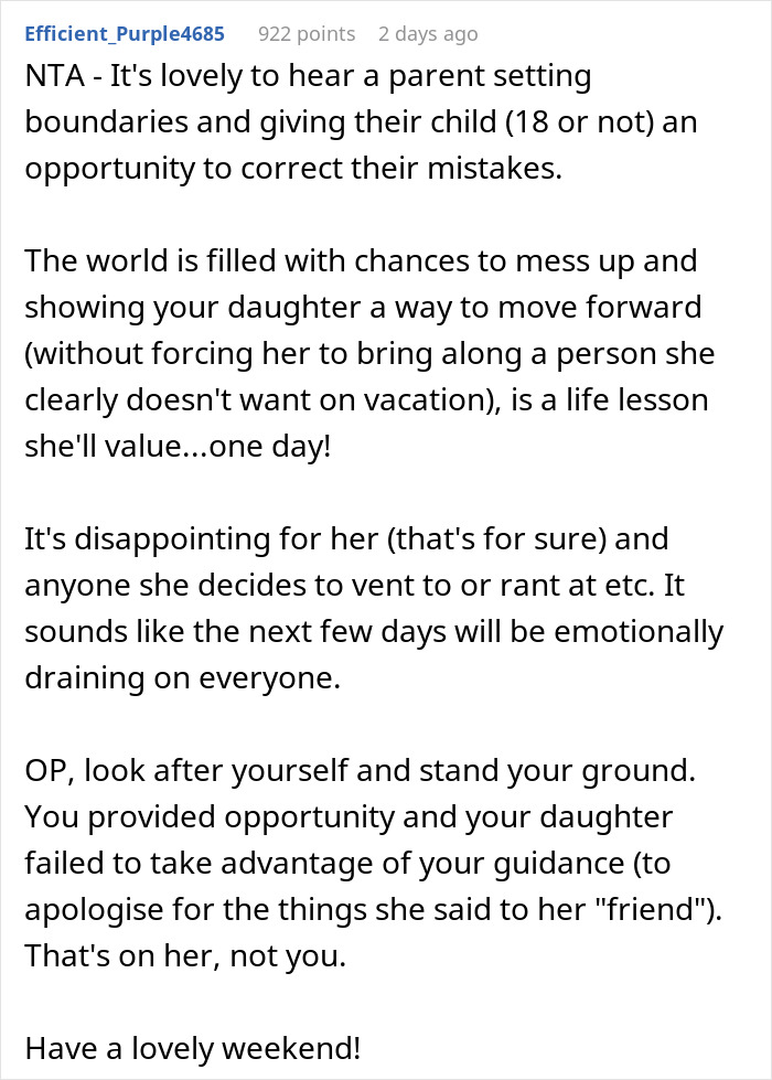 Teen Doesn't Want Her "Chubby" Friend To Ruin Her Vacation Pictures, So She Uninvites Her, Disappointed Mom Teaches Her A Lesson Teen Doesn't Want Her "Chubby" Friend To Ruin Her Vacation Pictures, So She Uninvites Her, Disappointed Mom Teaches Her A Lesson
