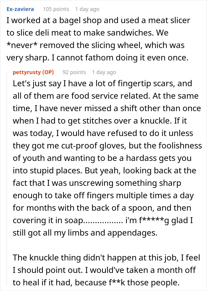 Angry Boss Belittles Employee For Following Exact Meat Slicer Cleaning Instructions, Gets Slapped With Malicious Compliance