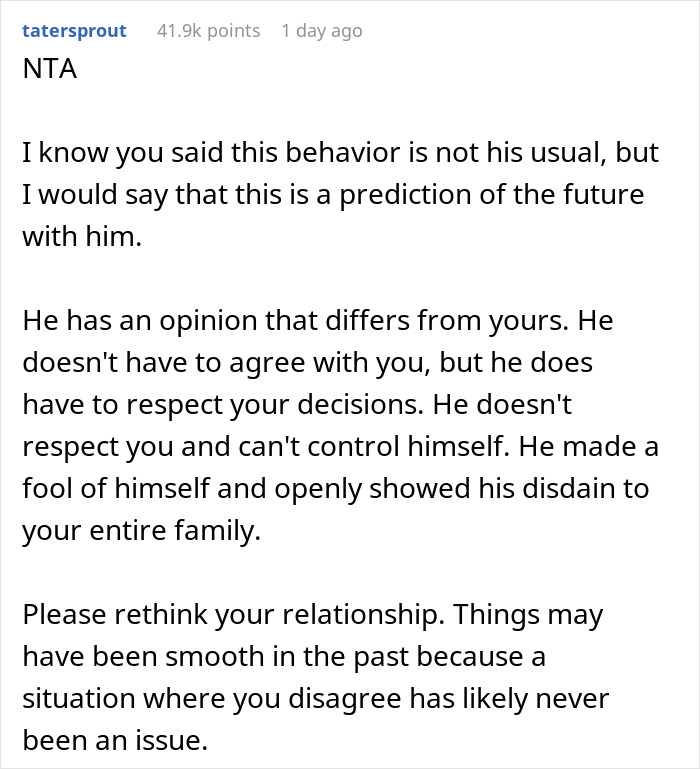 Woman Asks If She's A Jerk For Calling Her Fiancé An "Embarrassment" Because He Repeatedly Tried To Overstep Her Boundaries During A Getaway With Her Family Woman Asks If She's A Jerk For Calling Her Fiancé An "Embarrassment" Because He Repeatedly Tried To Overstep Her Boundaries During A Getaway With Her Family