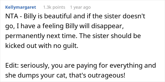 Man Gives His Pregnant SIL The Boot Upon Finding Out She Abandoned His Cat On The Streets Man Gives His Pregnant SIL The Boot Upon Finding Out She Abandoned His Cat On The Streets
