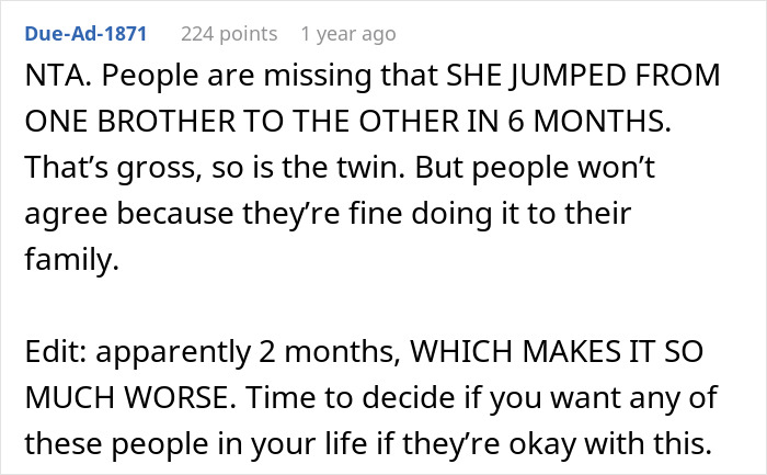 Guy Turns Down Twin Brother And Ex-Girlfriend’s Wedding Invitation, Asks If He’s Wrong Guy Turns Down Twin Brother And Ex-Girlfriend’s Wedding Invitation, Asks If He’s Wrong