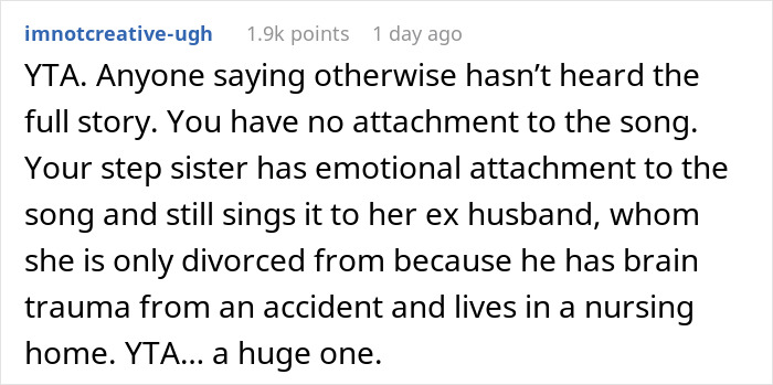 Woman&rsquo;s Husband Can&rsquo;t Remember His Wife After Being In A Wreck, Her Half-Sister Still Refuses To Choose Another Song For Her Wedding Other Than Theirs