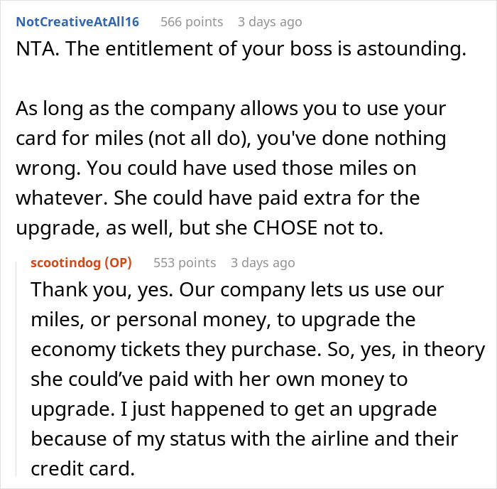 Boss Expected This Employee To Give Up Her 1st Class Seat For Her, Says She Has A "Lack Of Respect For Protocol" When She Doesn't Boss Expected This Employee To Give Up Her 1st Class Seat For Her, Says She Has A "Lack Of Respect For Protocol" When She Doesn't