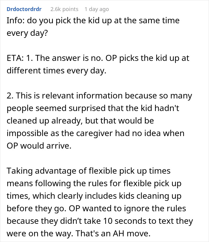 &ldquo;[Am I The Jerk] For Telling My Child&rsquo;s Daycare Teacher That My Child Won&rsquo;t Finish Cleaning Up?&rdquo;