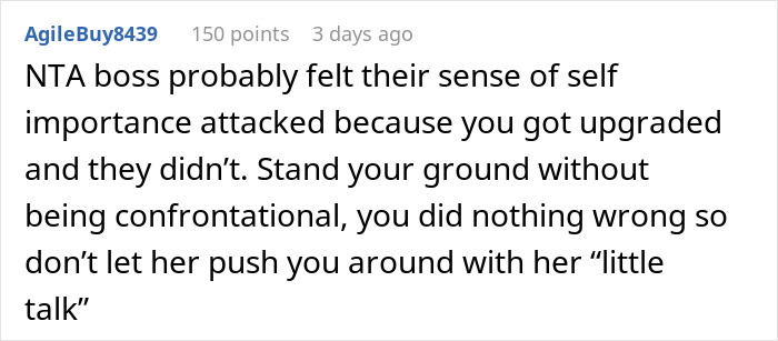 Boss Expected This Employee To Give Up Her 1st Class Seat For Her, Says She Has A "Lack Of Respect For Protocol" When She Doesn't Boss Expected This Employee To Give Up Her 1st Class Seat For Her, Says She Has A "Lack Of Respect For Protocol" When She Doesn't