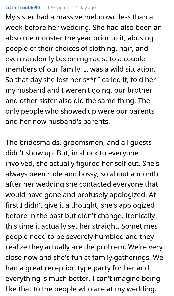 Bridezilla Has An Awkward Wedding With No Bridesmaids After They All Leave Over Her Mistreatment Of A Woman With Glasses