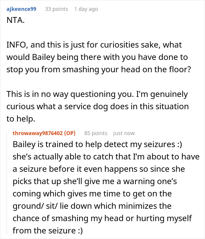 Woman Makes Her Friend Leave Her Service Dog In The Backyard, Is Upset Everyone Hates Her For It After The Woman Gets A Concussion From A Seizure
