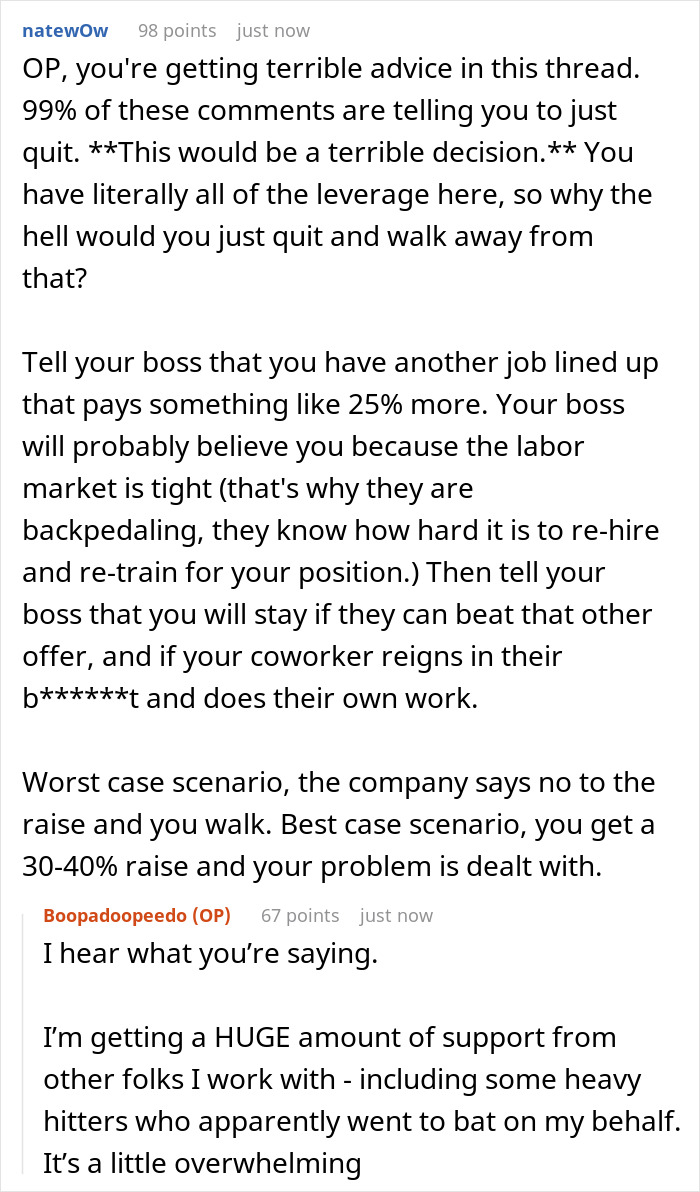 Person Is Done Taking On Coworker&rsquo;s Work, Boss Ignores Them About It But Changes His Tune After They Put In Their Notice