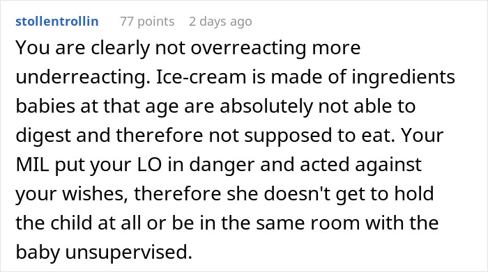 Woman Feeds 2-Month-Old Granddaughter Ice Cream Despite Her Parents Repeatedly Saying No, Is Not Ready For The Consequences
