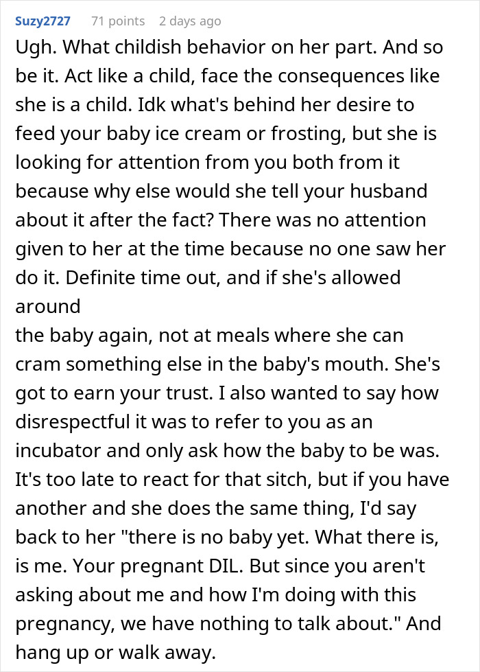 Woman Feeds 2-Month-Old Granddaughter Ice Cream Despite Her Parents Repeatedly Saying No, Is Not Ready For The Consequences